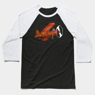 Pixelart Biplane Baseball T-Shirt